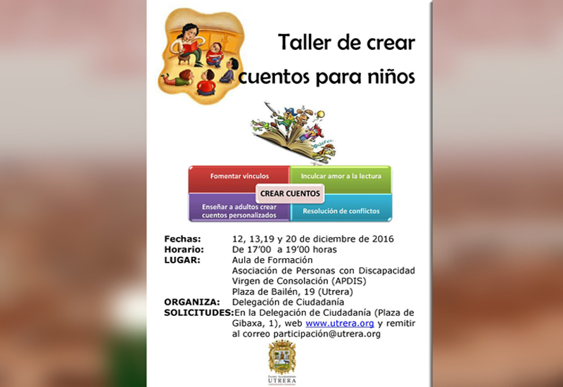 El Ayuntamiento de Utrera organiza un taller para adultos de Creación de  Cuentos para niños -NOTICIAS DE UTRERA Y LOS PALACIOS